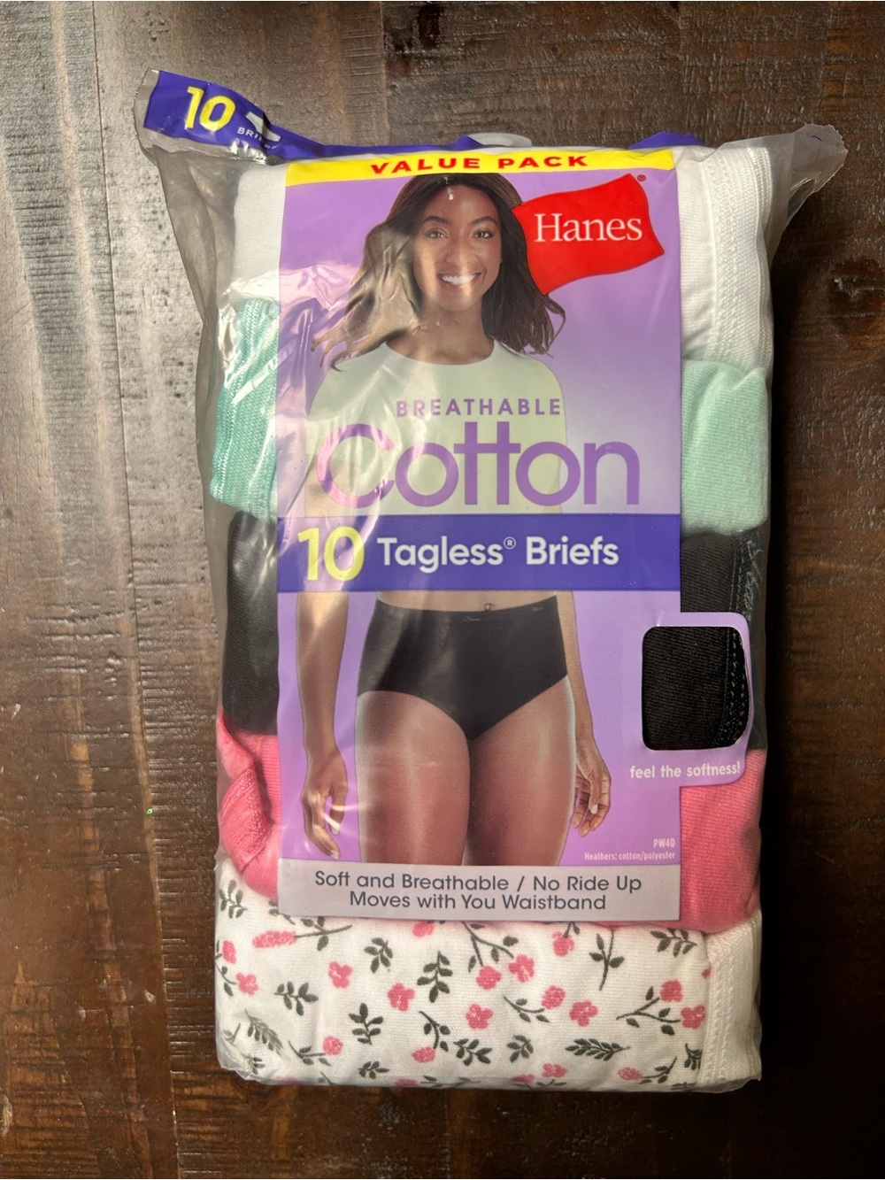 Hanes 10-Pack Breathable Cotton Tagless Briefs - Mixed Colors (3X - 10)